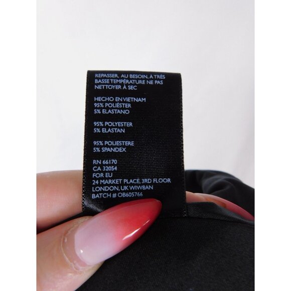 Silence + Noise Black One Shoulder Asymmetrical Surplice Dress Glam Witch - Picture 12 of 12